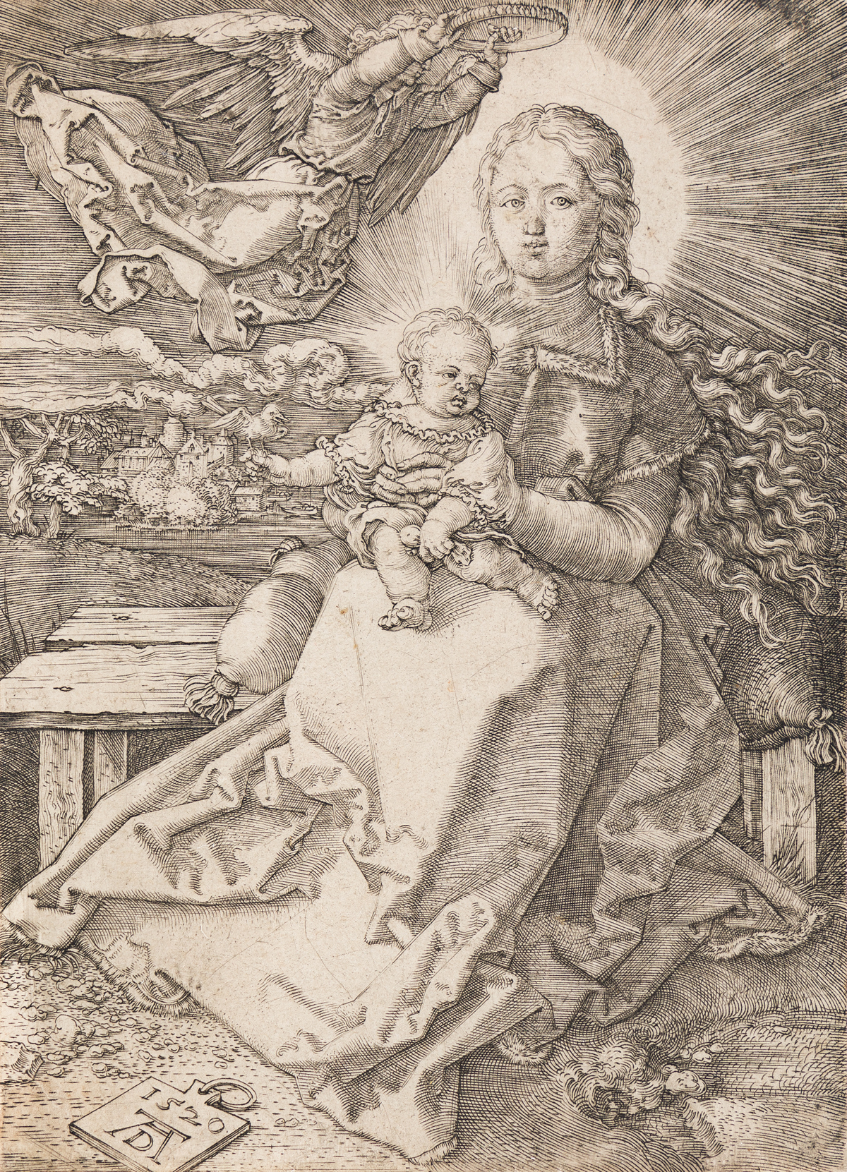 ALBRECHT DÜRER The Virgin and Child Crowned by One Angel.